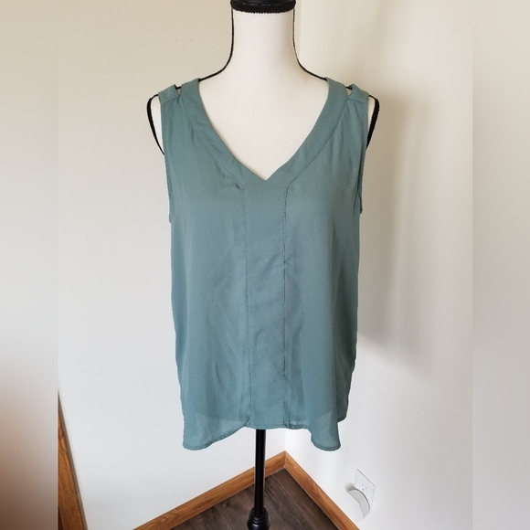 🌸 Papermoon Sheer Strappy Shoulder Tank Top Shirt - Picture 1 of 4